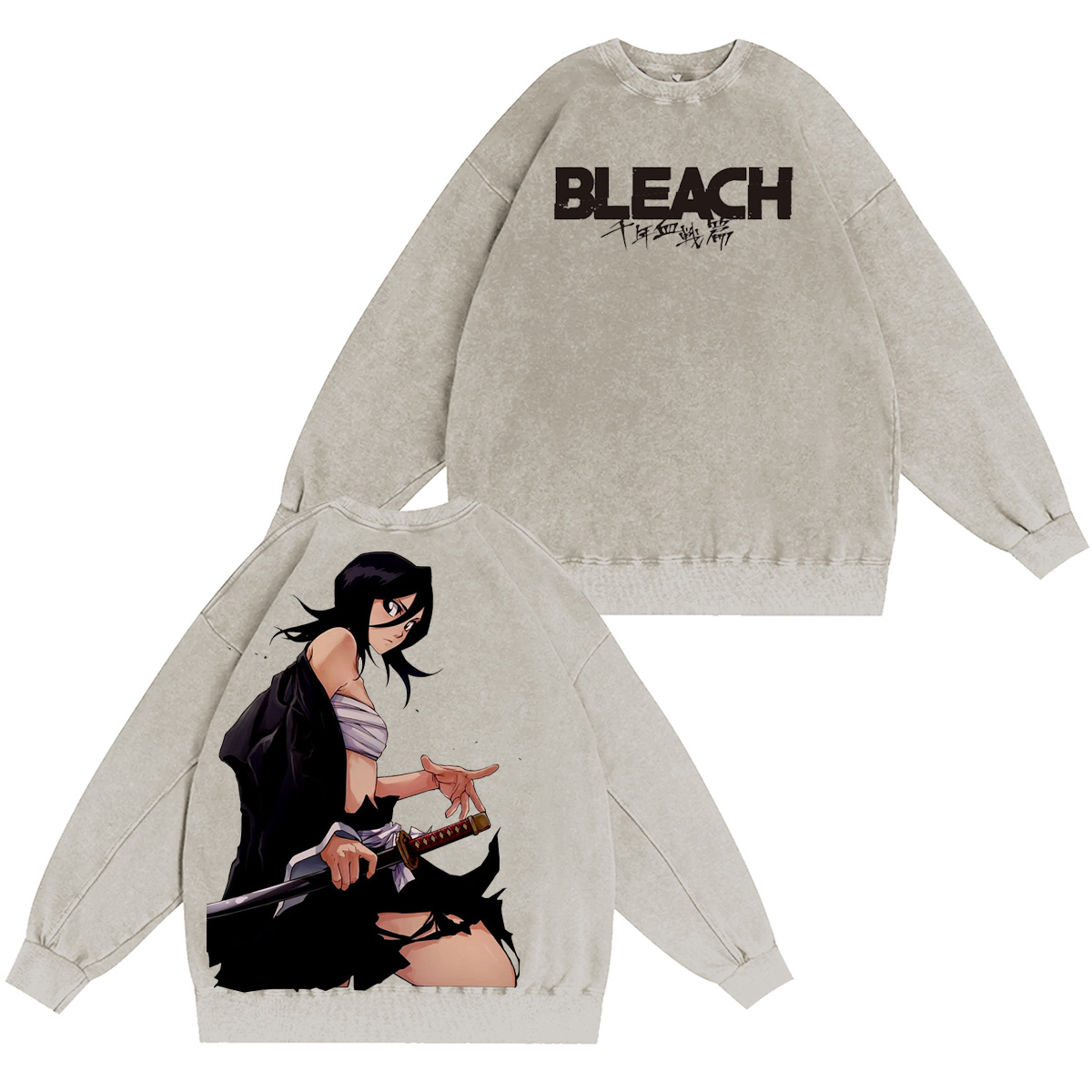 BLEACH :Kuchiki Rukia  Vintage washed T-shirt/Crewneck/Hoodie