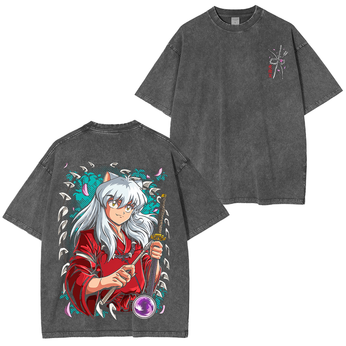 Inuyasha Vintage Unisex  Washed T-Shirt