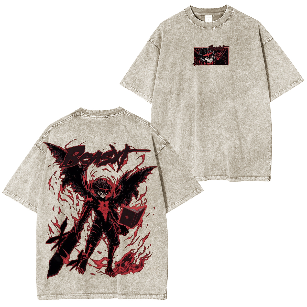 Black Clover Asta Vintage Unisex  Washed T-Shirt