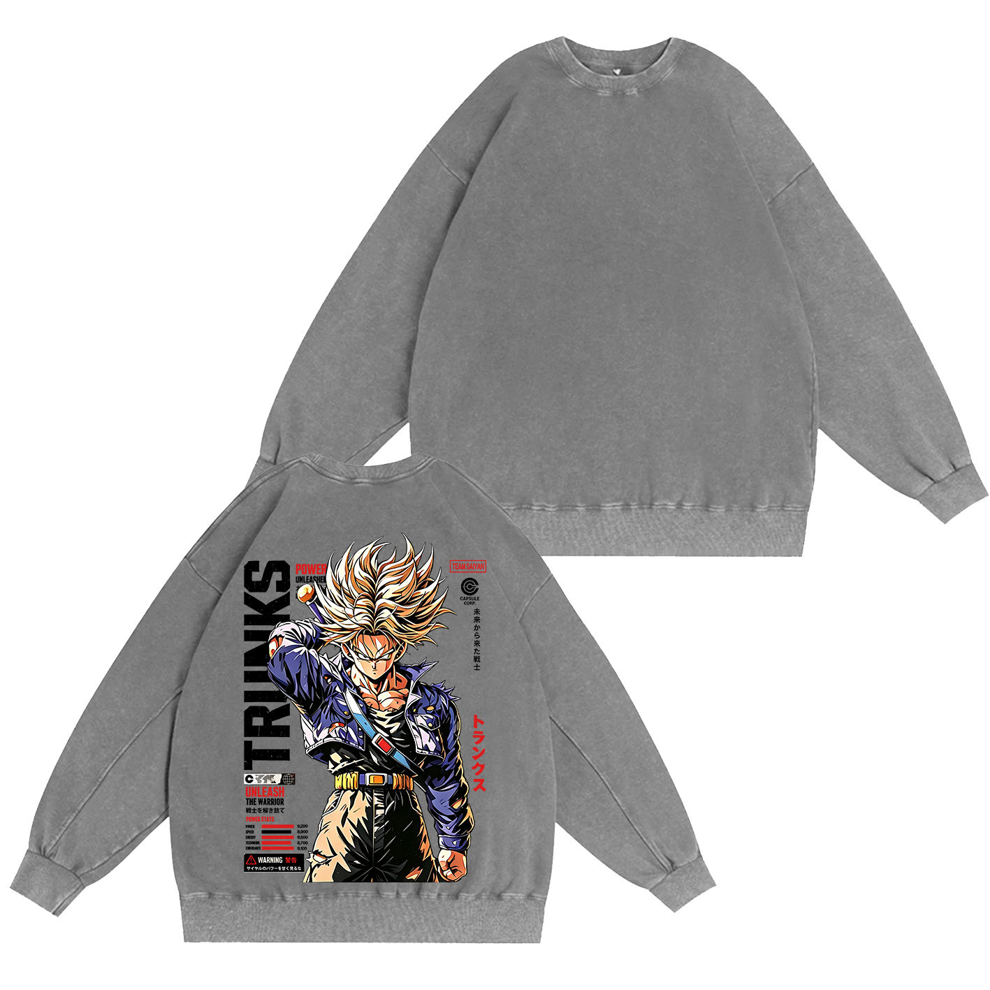 Future Trunks Dragon Ball Vintage Unisex  Washed T-Shirt-Back
