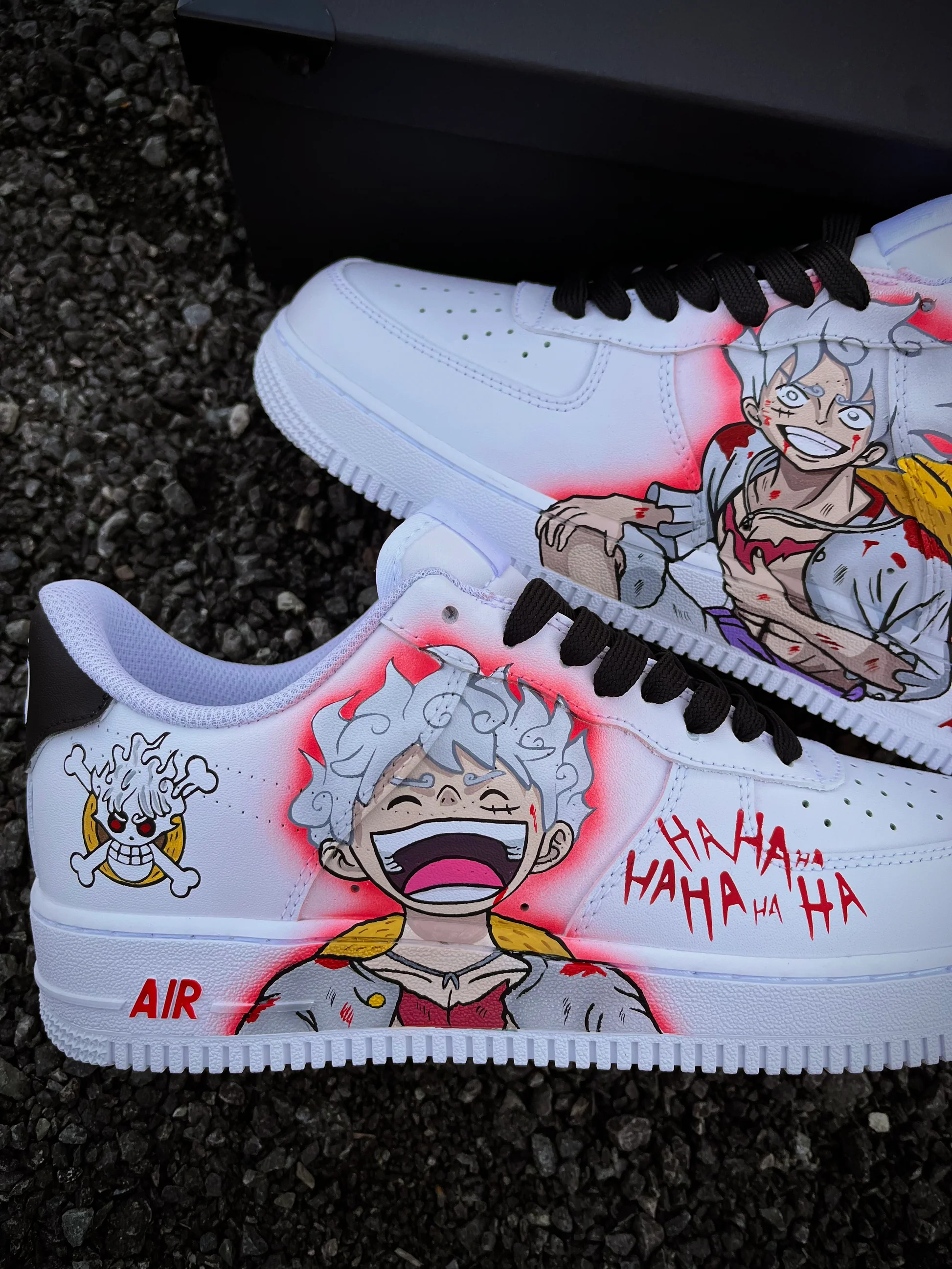 One piece luffy Gear 5 Custom Titans Style Shoes Hand Painted AIR FORCE 1  Shoes 