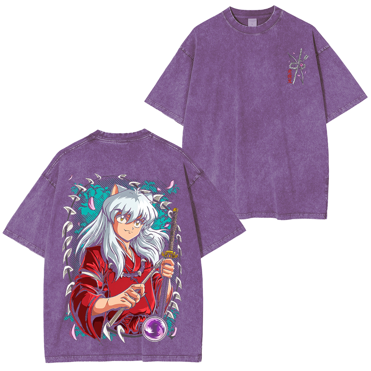 Inuyasha Vintage Unisex  Washed T-Shirt