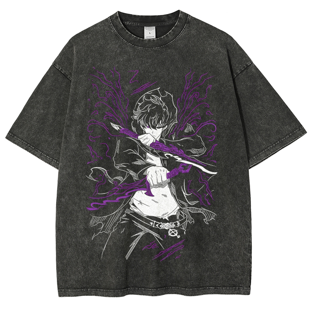 SOLO LEVELING Unisex Fit Washed T-Shirt