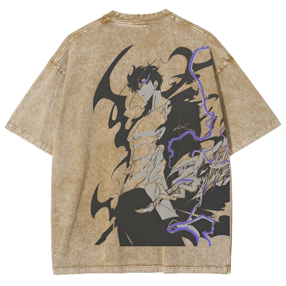solo leveling Unisex Fit Washed T-Shirt 2501009739