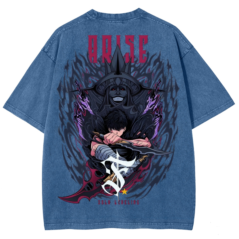 solo leveling Unisex Fit Washed T-Shirt 2501009744