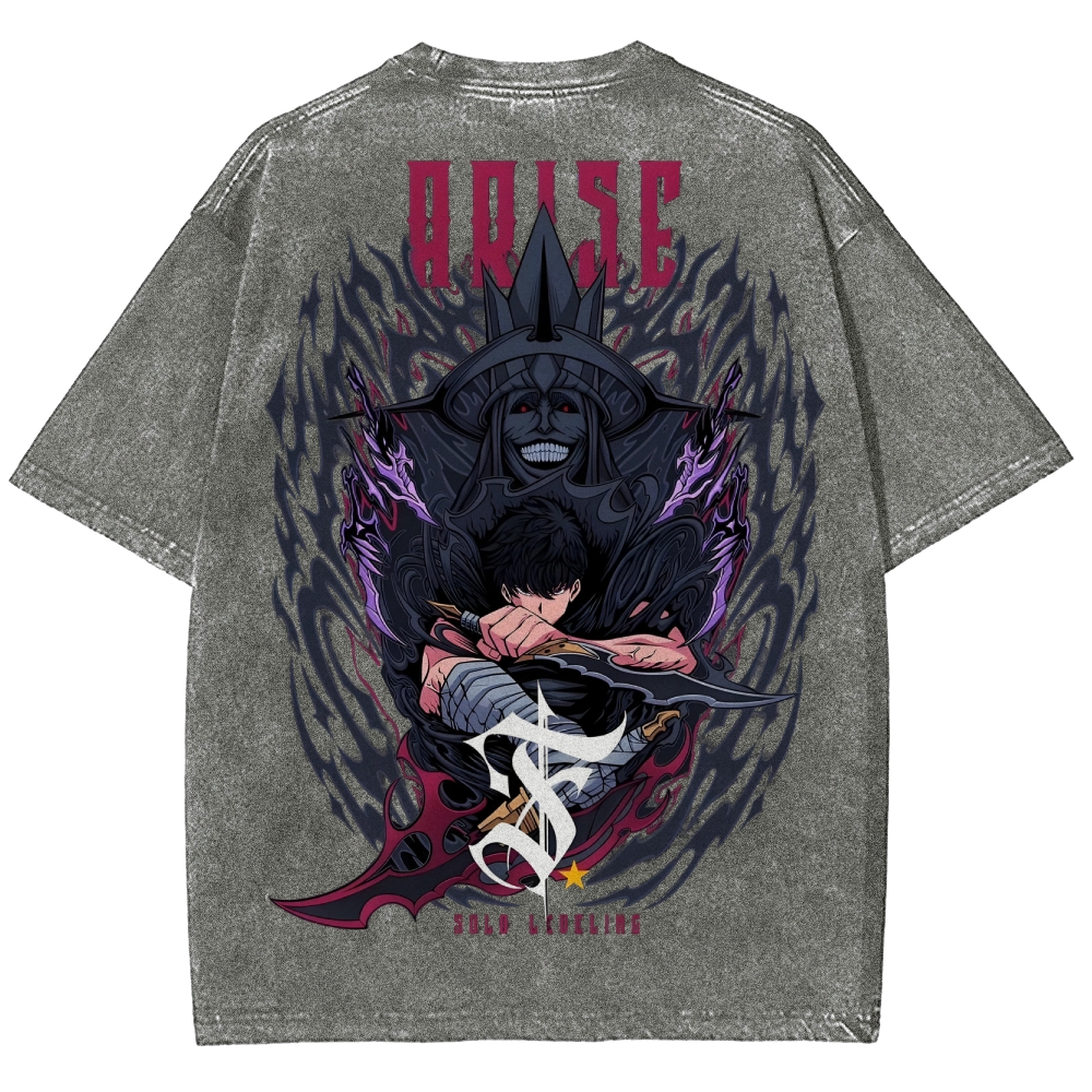 solo leveling Unisex Fit Washed T-Shirt 2501009744