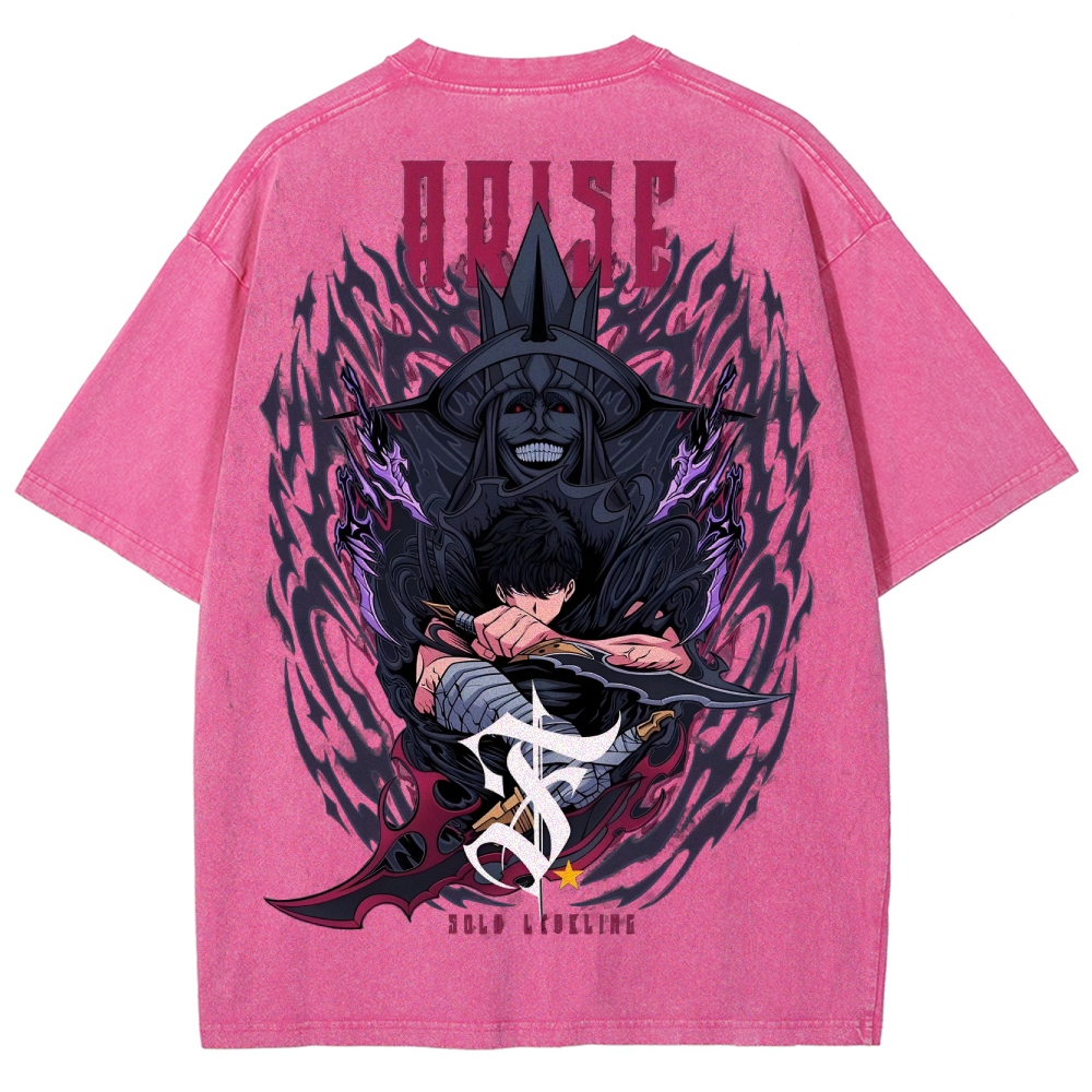 solo leveling Unisex Fit Washed T-Shirt 2501009744