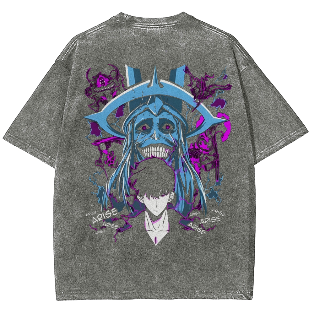 Solo-Leveling Ahjin Guild Unisex Fit Washed T-Shirt