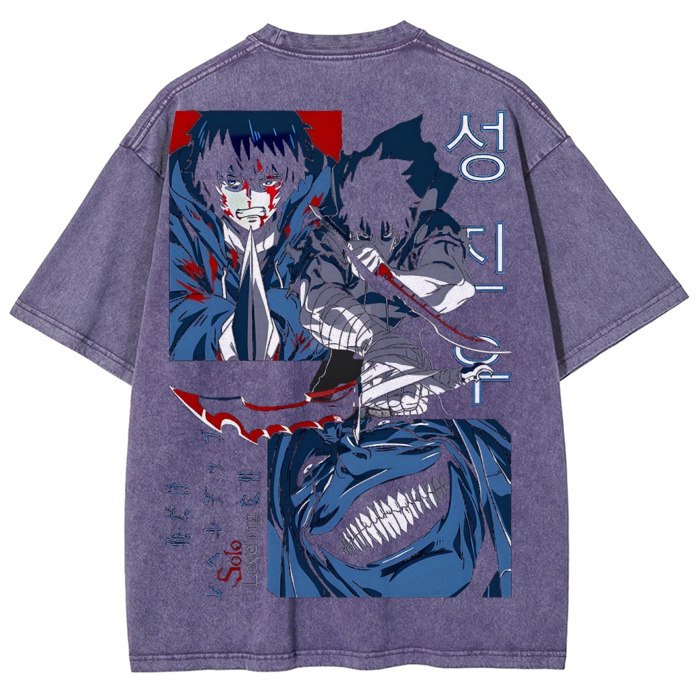solo leveling Unisex Fit Washed T-Shirt 2502007472