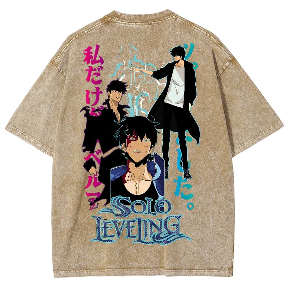 solo leveling Unisex Fit Washed T-Shirt 2502007534