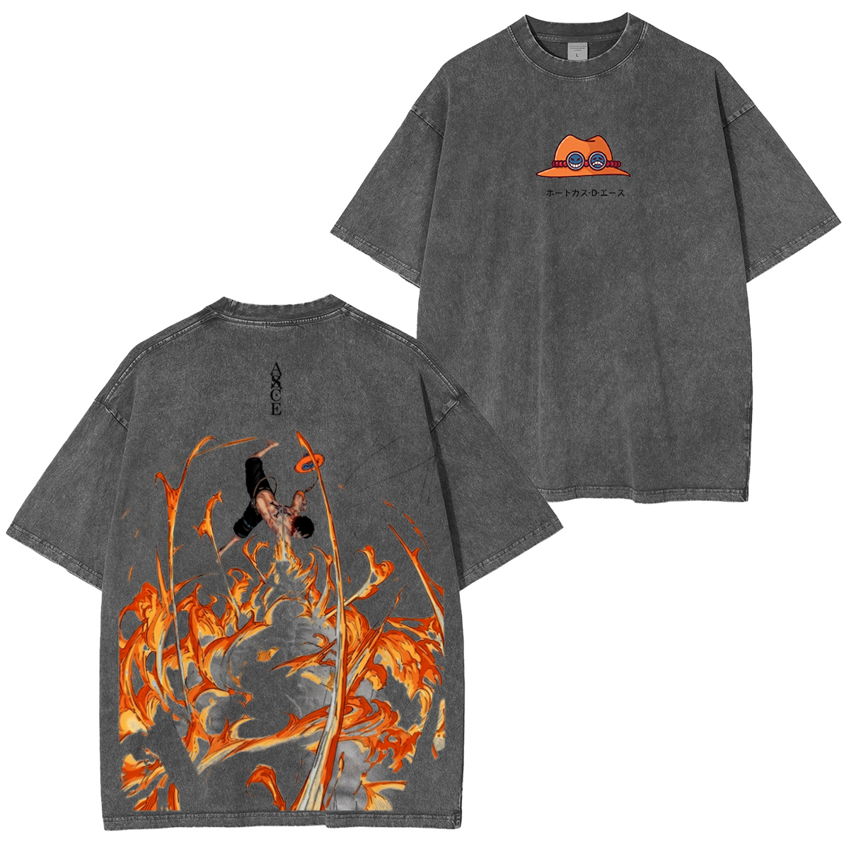 One Piece Portgas D. Ace Vintage washed T-shirt/Crewneck/Hoodie