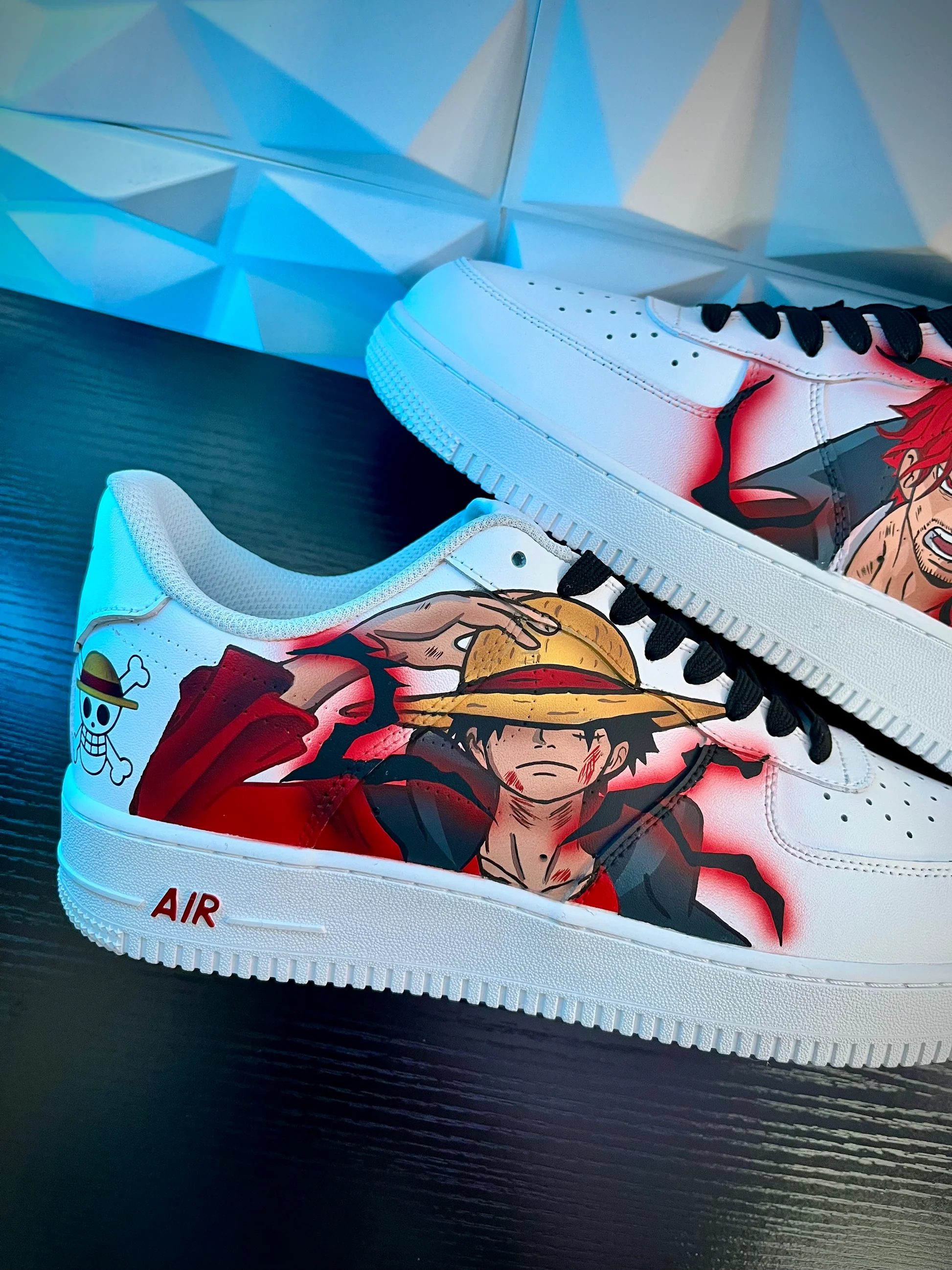 Shanks vs luffy Custom Titans Style Shoes Hand Painted AIR FORCE 1  Shoes