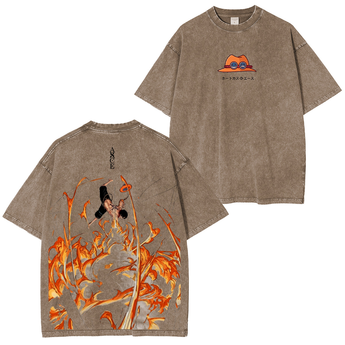 One Piece Portgas D. Ace Vintage washed T-shirt/Crewneck/Hoodie