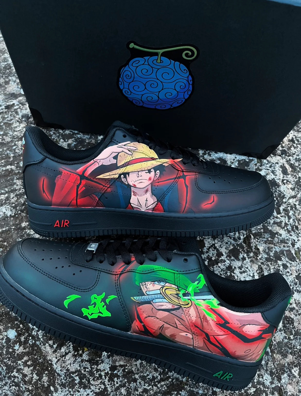 Luffy vs Zoro One Piece Custom Titans Style Shoes Hand Painted AIR FORCE 1  Shoes