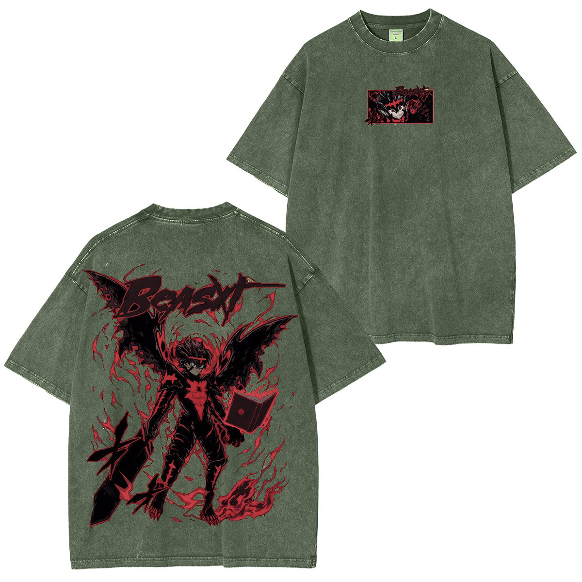 Black Clover Asta Vintage Unisex  Washed T-Shirt