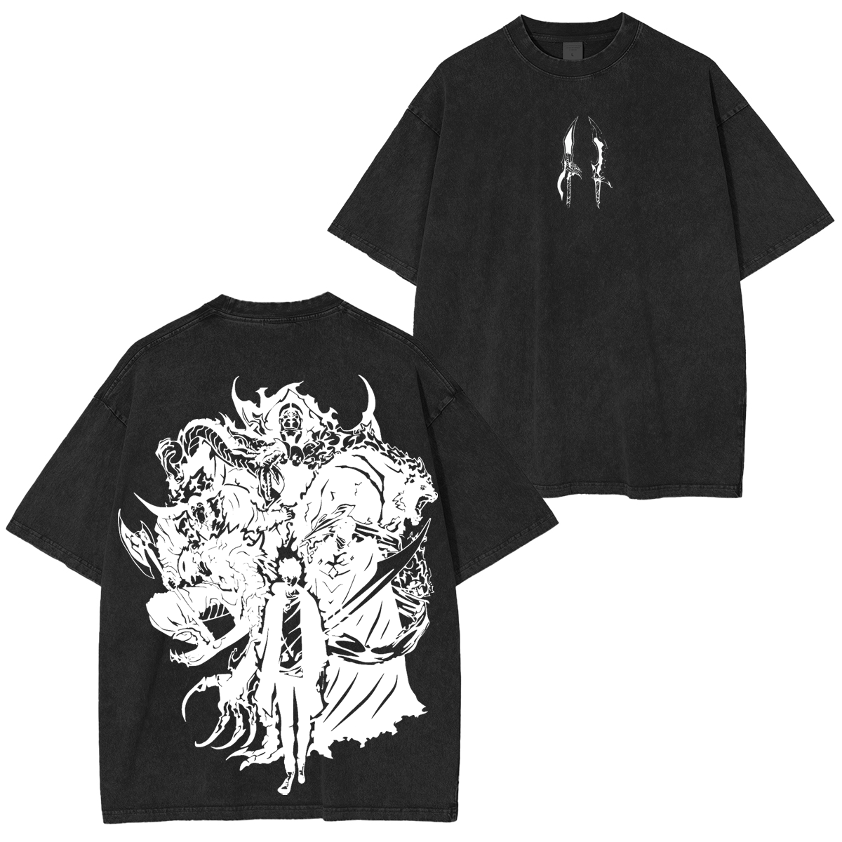 Retro Limited Sung Jin Woo Solo Leveling anime Washed Cotton T-shirt