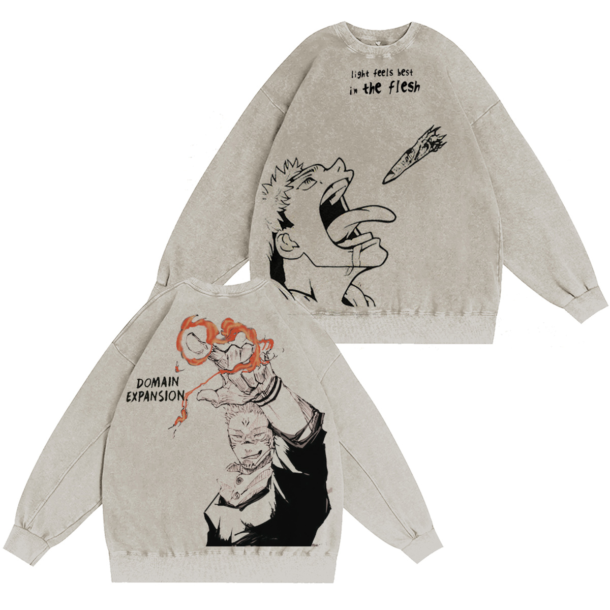 Yuji x Sukuna Vintage Washed T-shirt/Crewneck/Hoodie