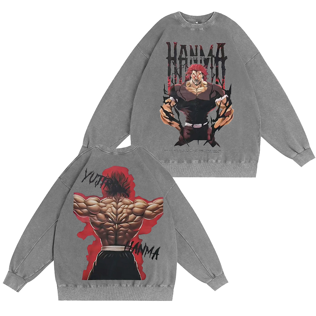 Yujiro Hanma Baki Washed T-shirt/Crewneck/Hoodie