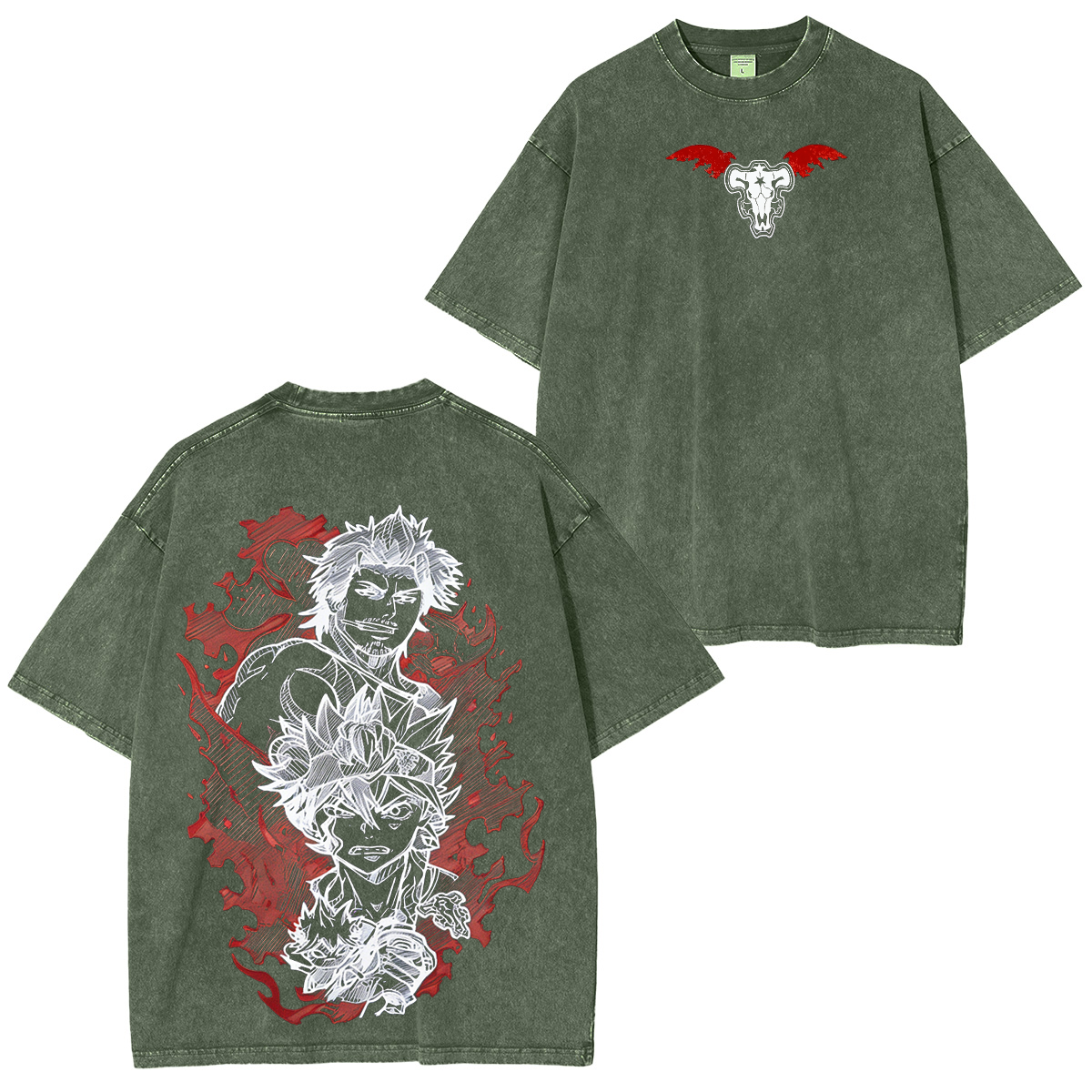 Black Clover Anime Washed T-shirt