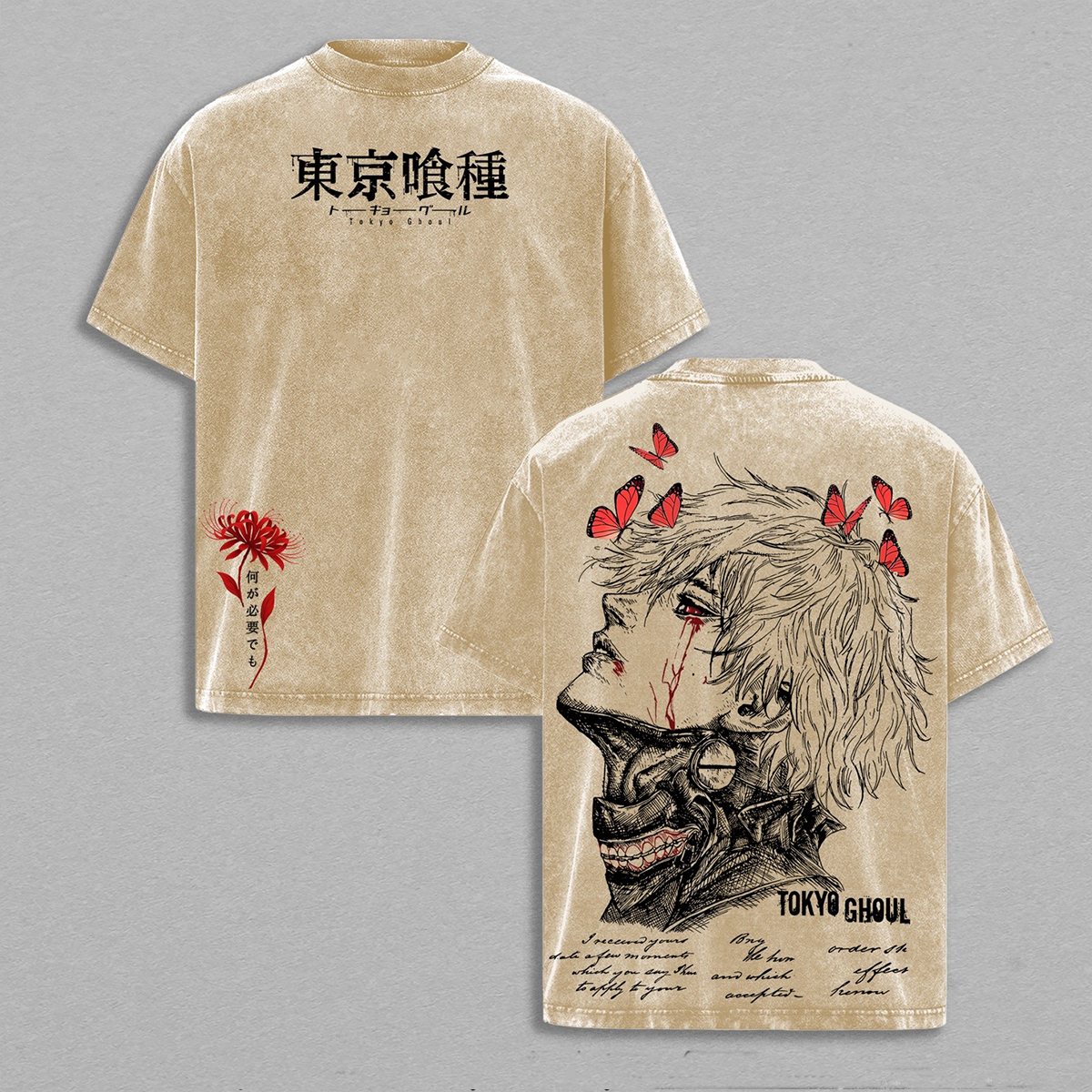 Ken Kaneki Tokyo Ghoul  Washed T-shirt/Crewnec