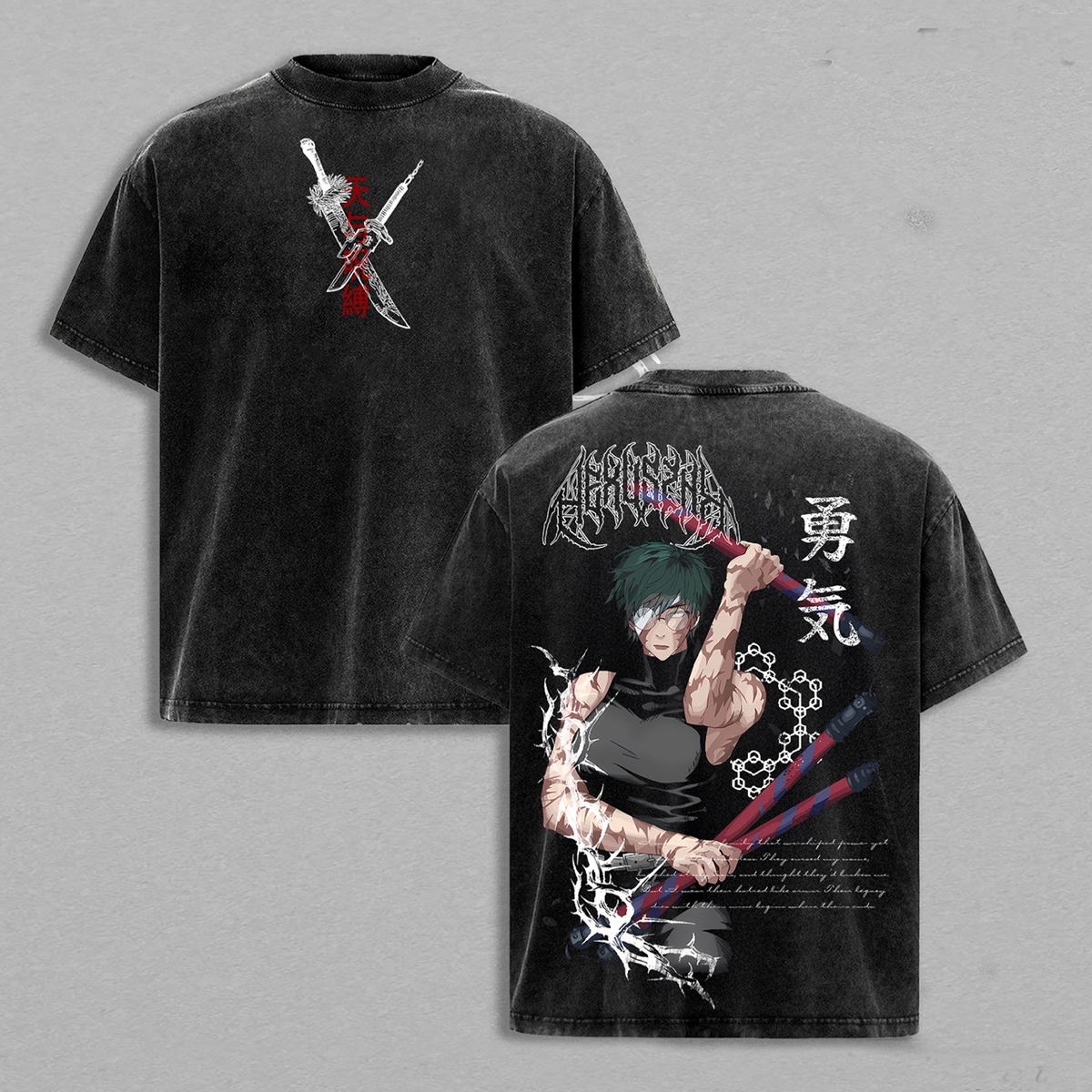 jujustu kaisen Washed T-shirt/Crewnec