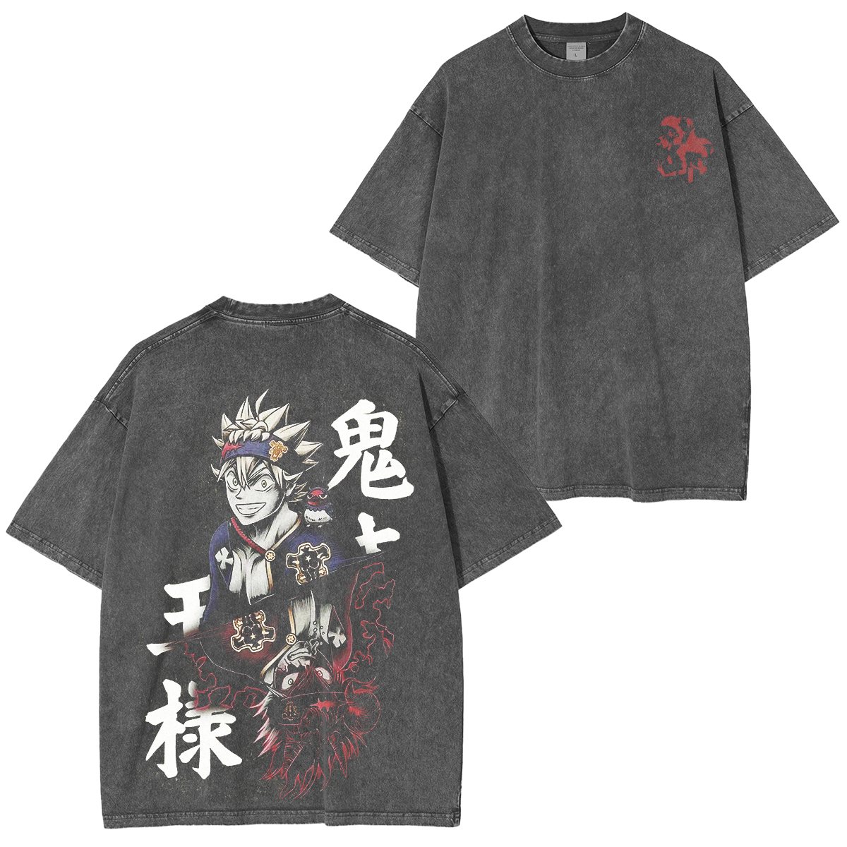 Black Clover Anime Washed T-shirt