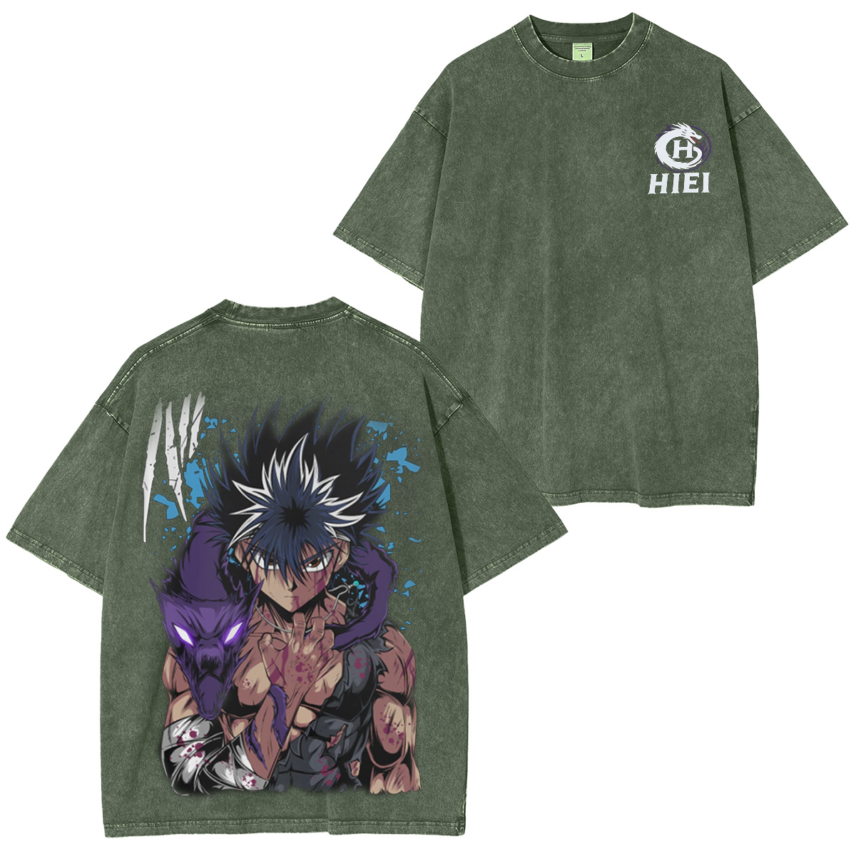 Hiei Yu Yu Hakusho Washed T-shirt