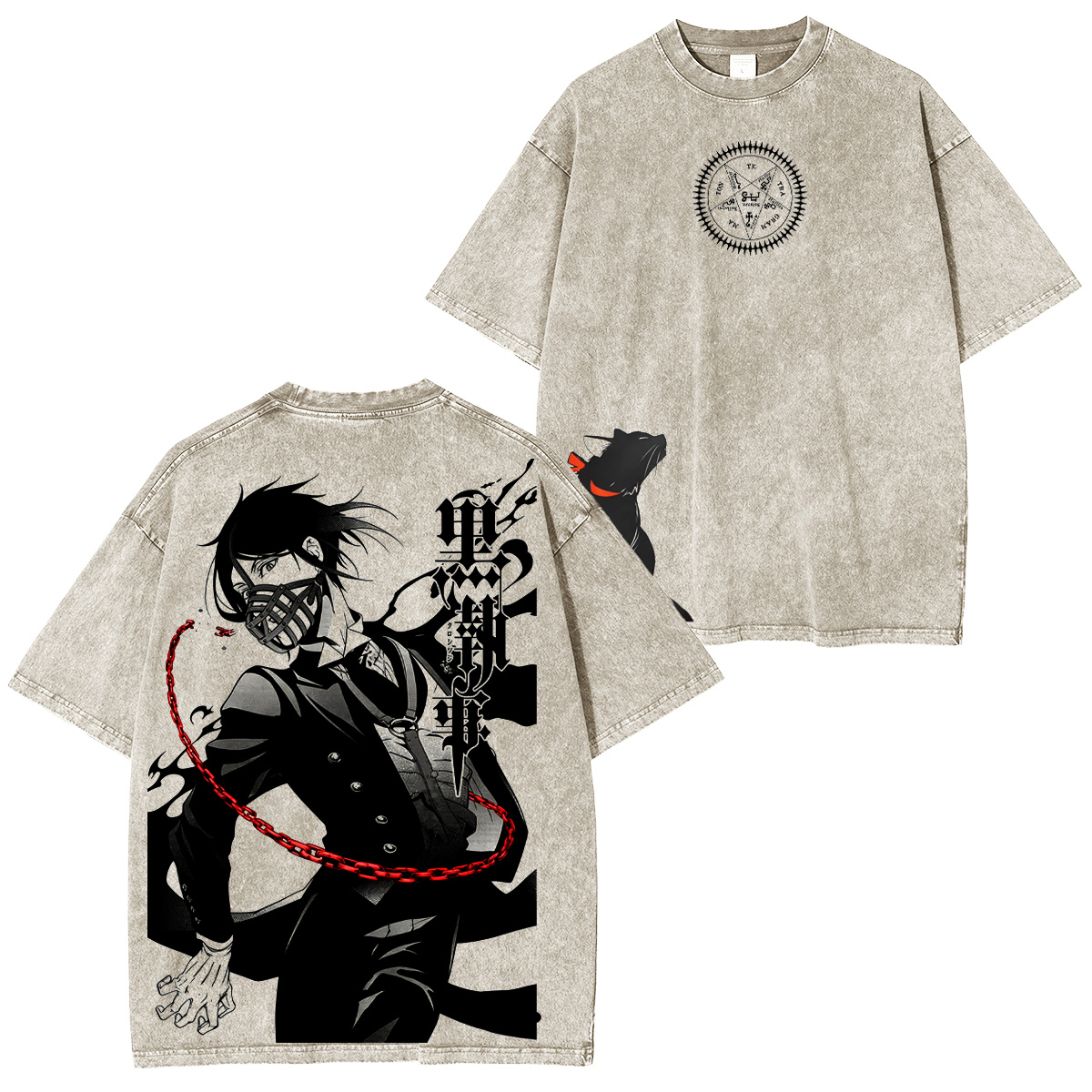 Black Butler Anime Unisex Washed T-Shirt/HOODIE