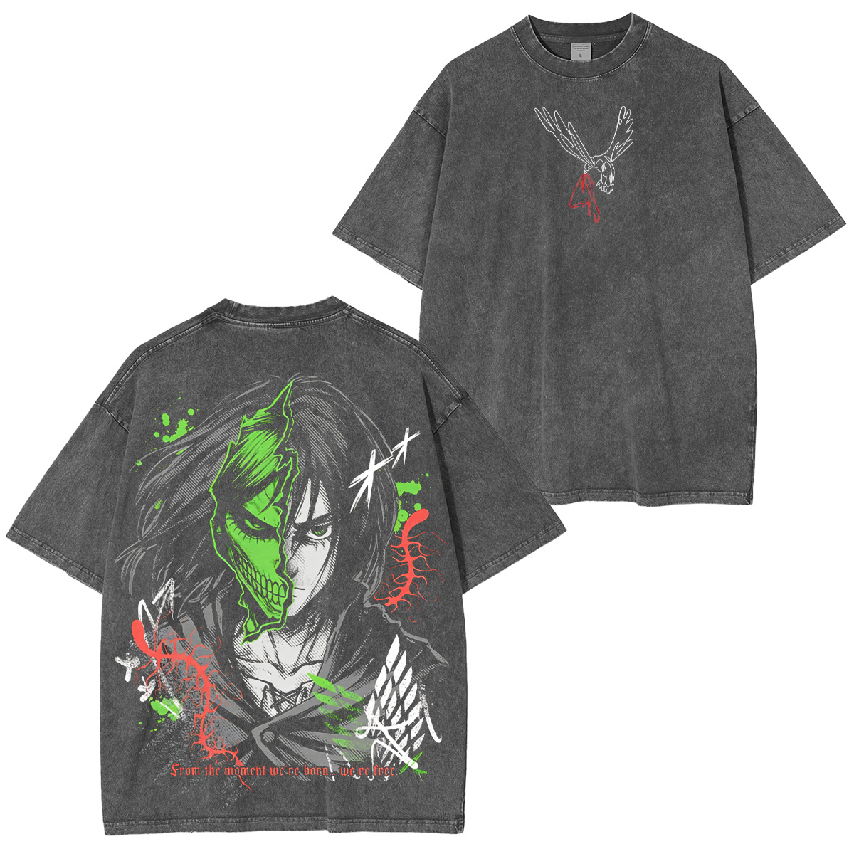 Eren Yeager Attack on Titan Washed T-shirt/Crewneck/Hoodie