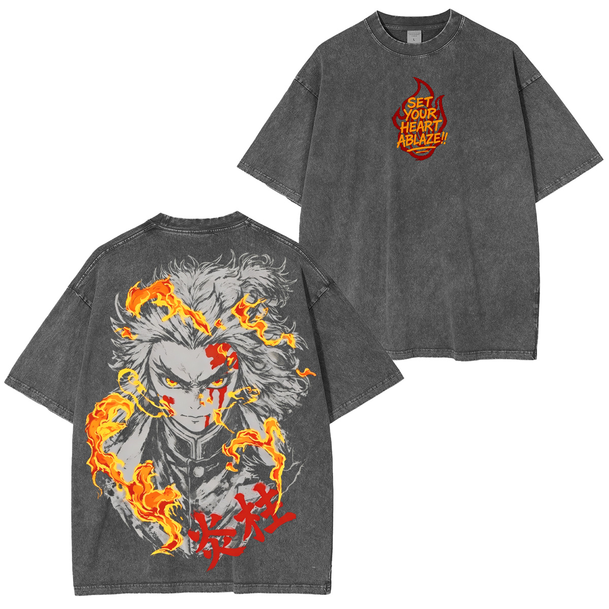 Kyojuro Rengoku Demon Slayer Washed T-shirt/Crewneck/Hoodie