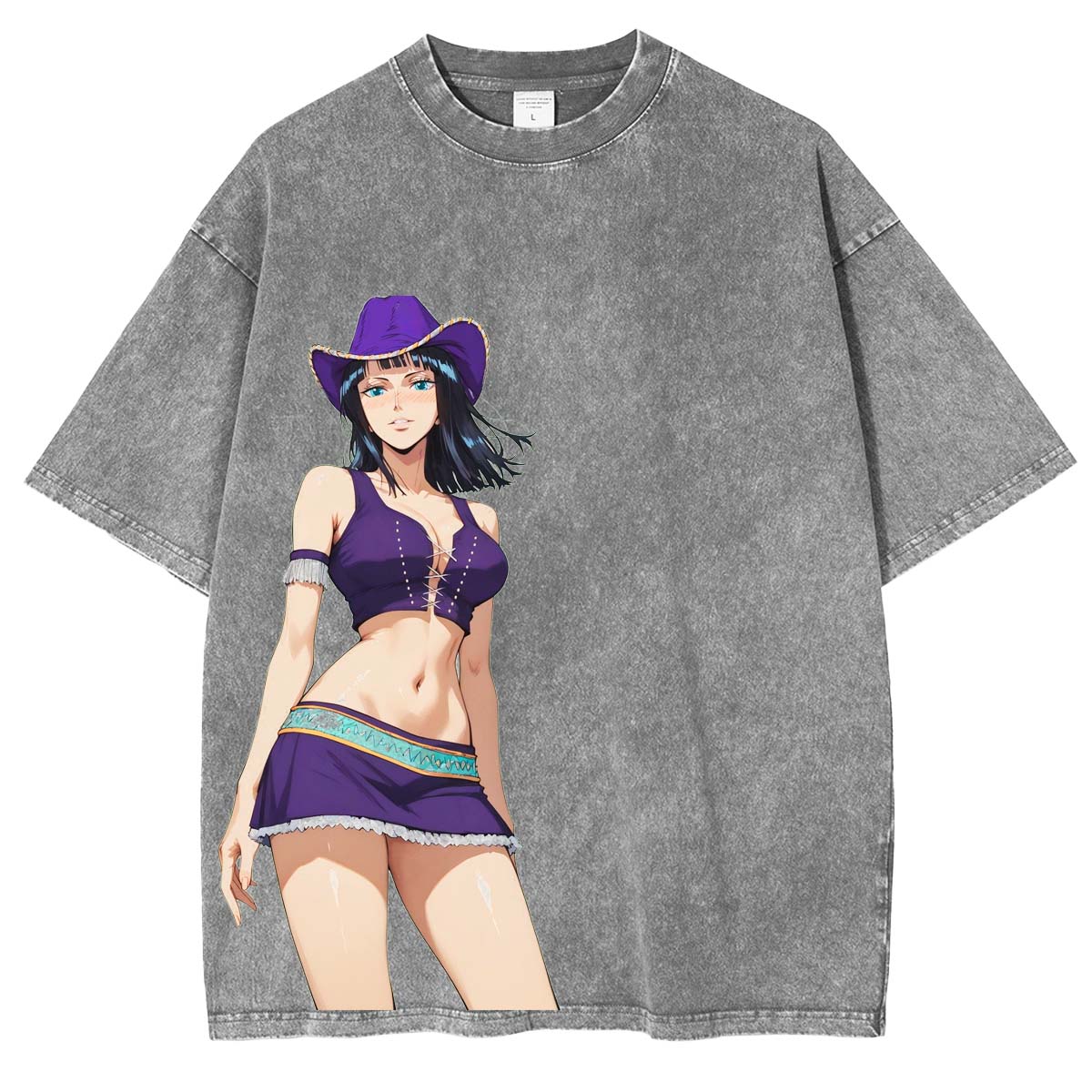 Nico Robin x One Piece Anime Double Printed Vintage Washed Tee
