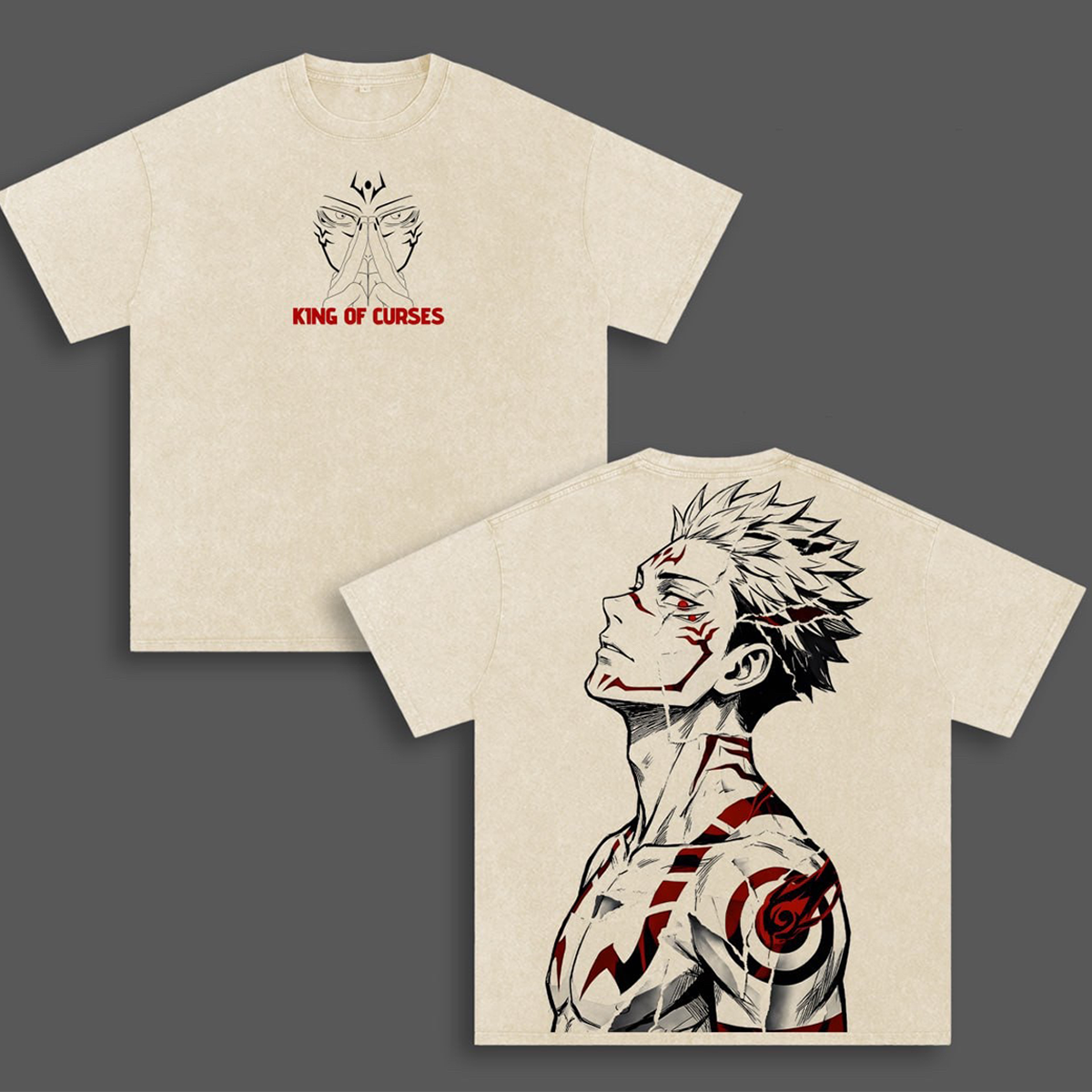 Sukuna Jujutsu Kaisen Washed T-shirt/Crewneck/Hoodie