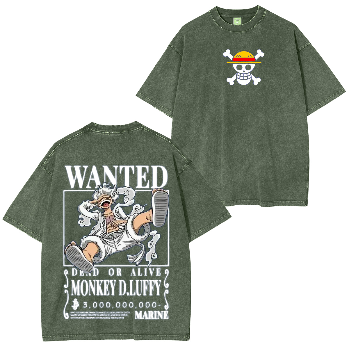 One Piece Monkey D. Luffy Wanted Poster Washed T-shirt