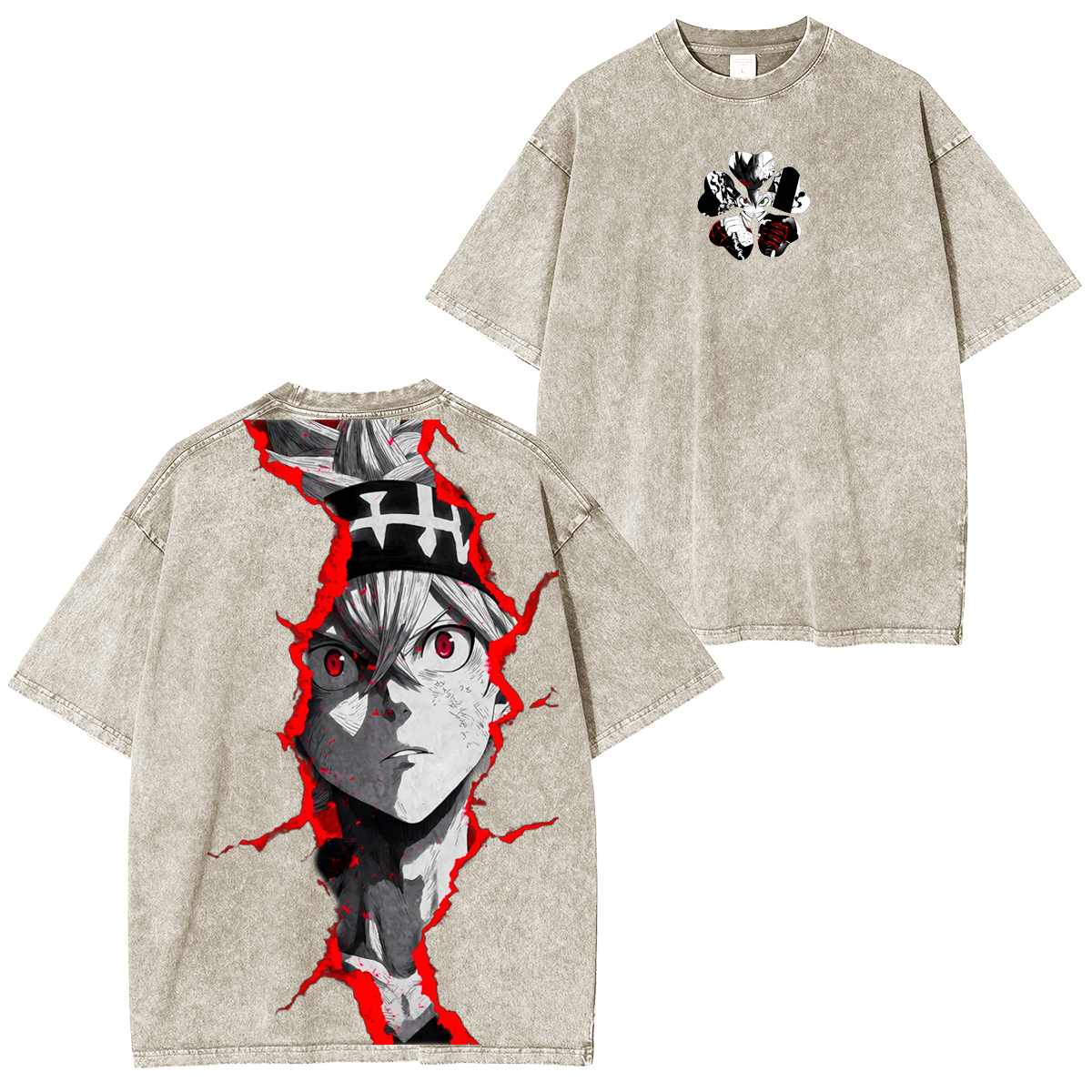 Black Clover Anime Washed T-shirt