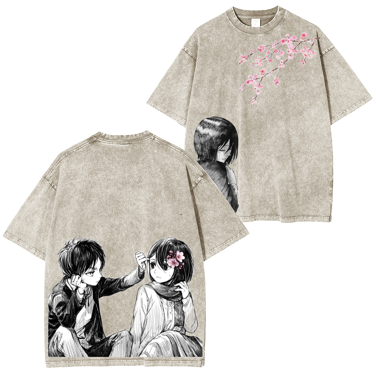 Attack on Titan Vintage Washed T-shirts / Cotton T-shirts