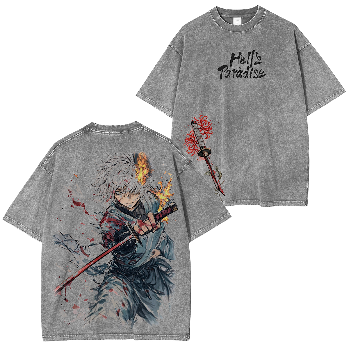 Hell's Paradise Printed Unisex Washed T-Shirt/Crewneck/Hoodie