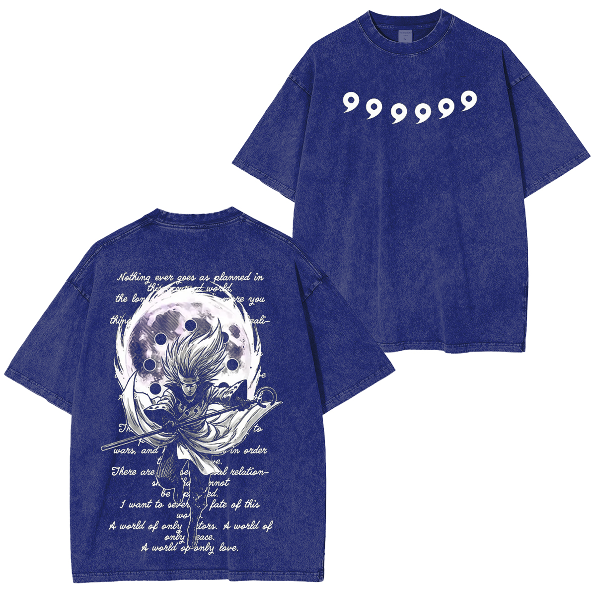 Naruto Madara Uchiha Printed Unisex Washed T-Shirt