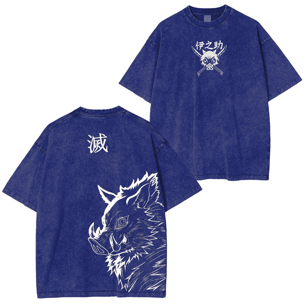 Demon Slayer Vintage Washed T-shirt/ Cotton T-shirt