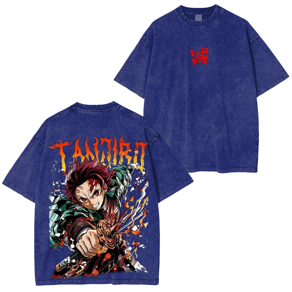 Demon Slayer Anime Oversized  Washed T-Shirt
