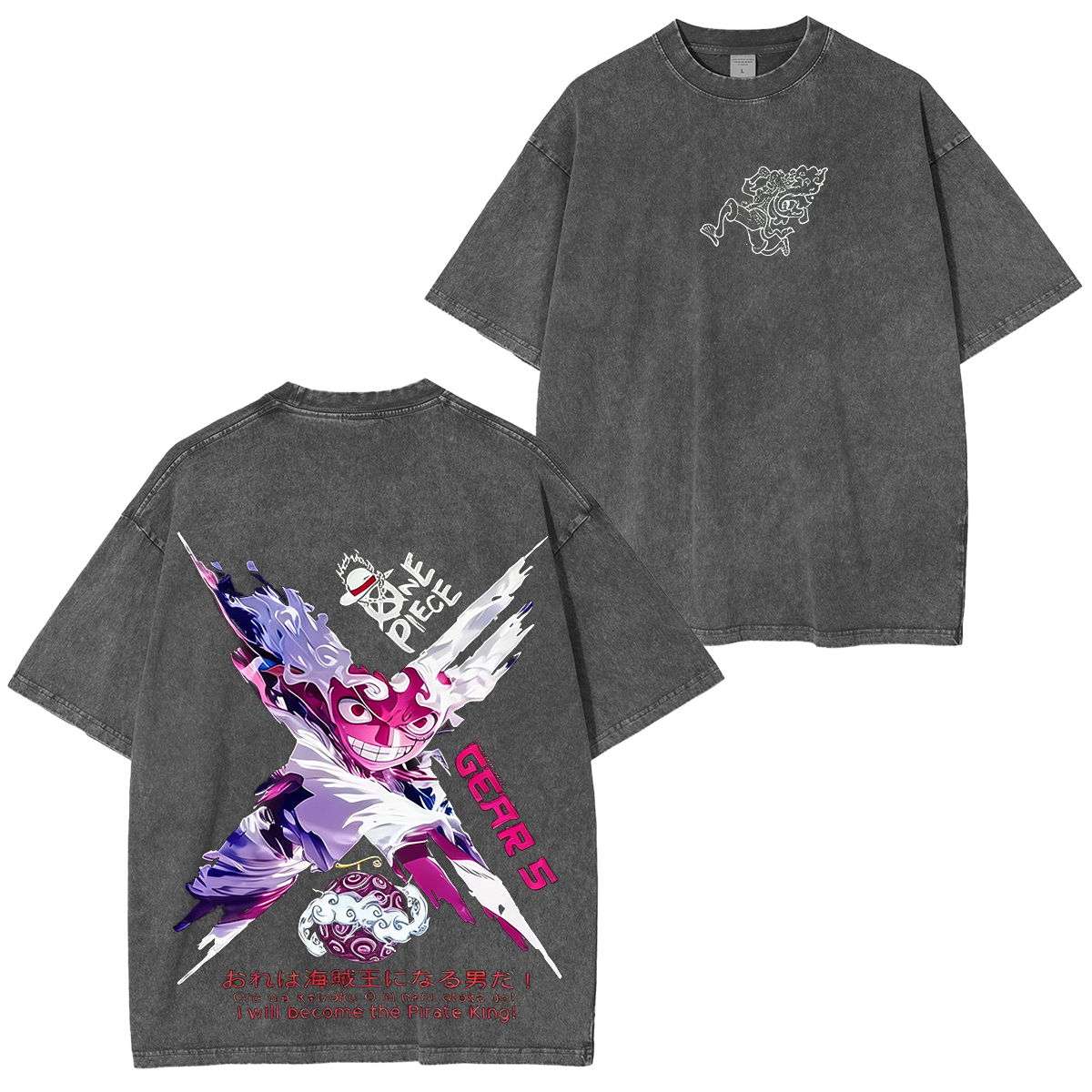 One Piece Anime Washed T-shirt