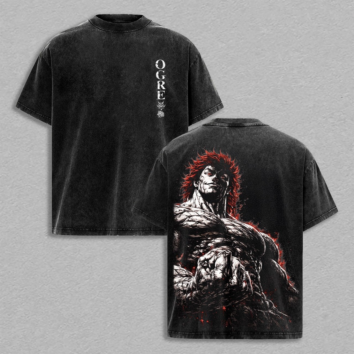 Yujiro Hanma Baki The Grappler Anime Washed T-shirt