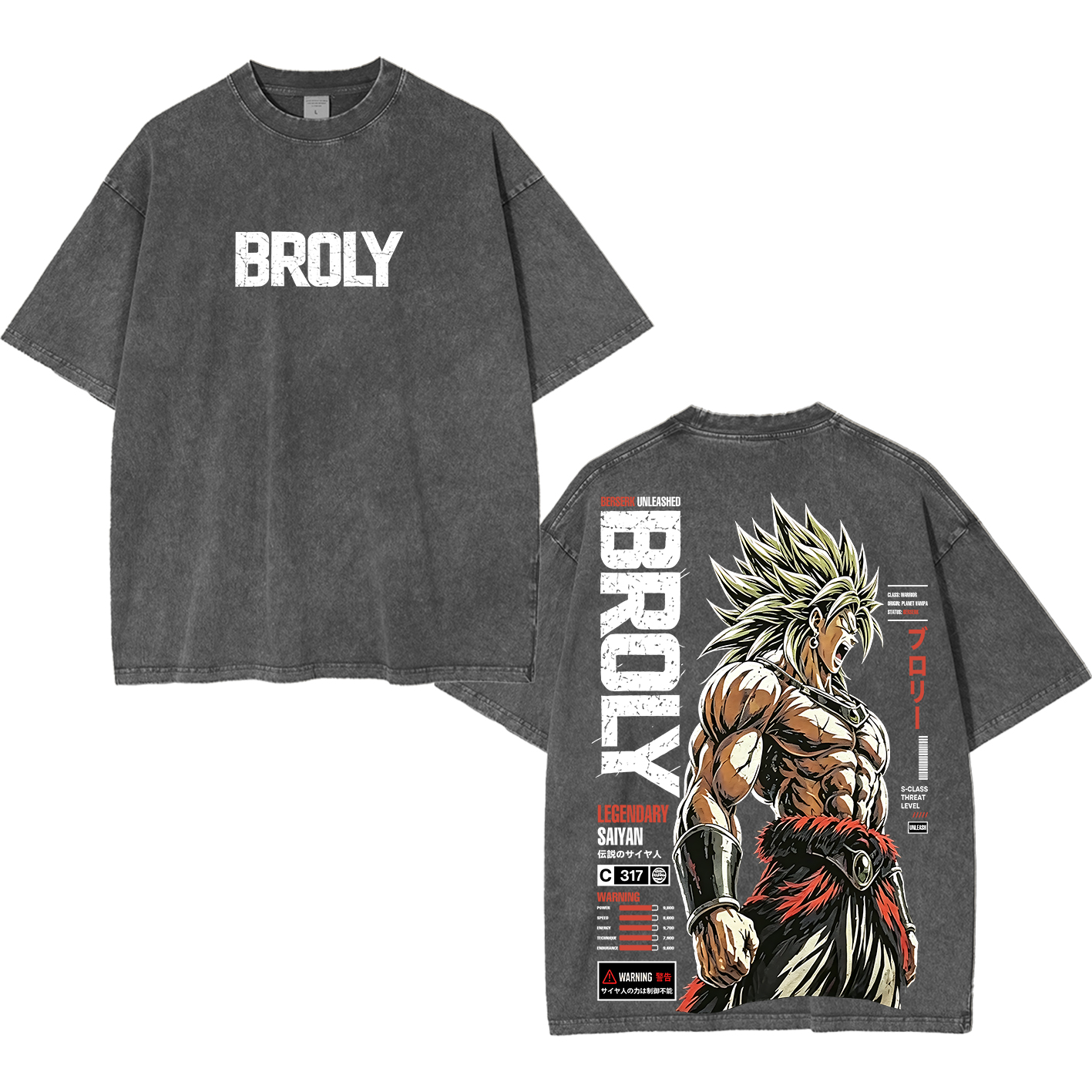 Broly Dragon Ball Super Unisex  Washed T-Shirt