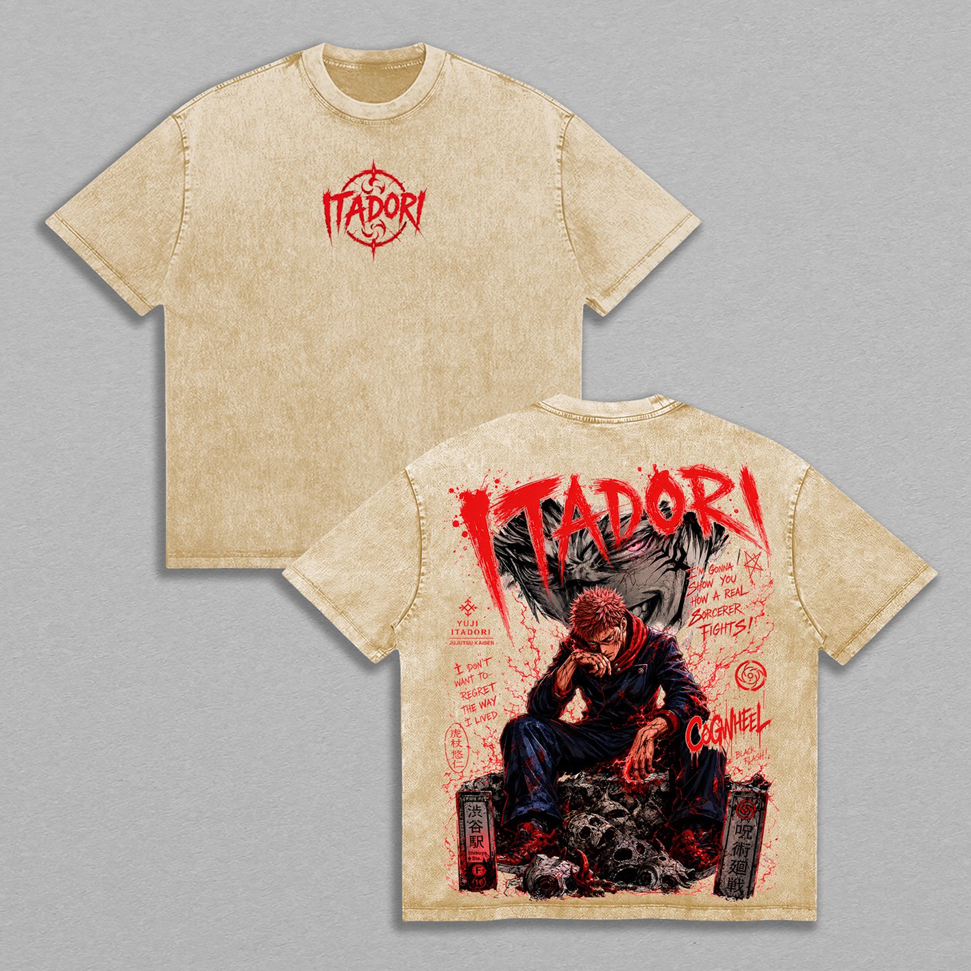 Jujutsu Kaisen Sukuna Unisex Washed T-shirt/Crewneck/Hoodie