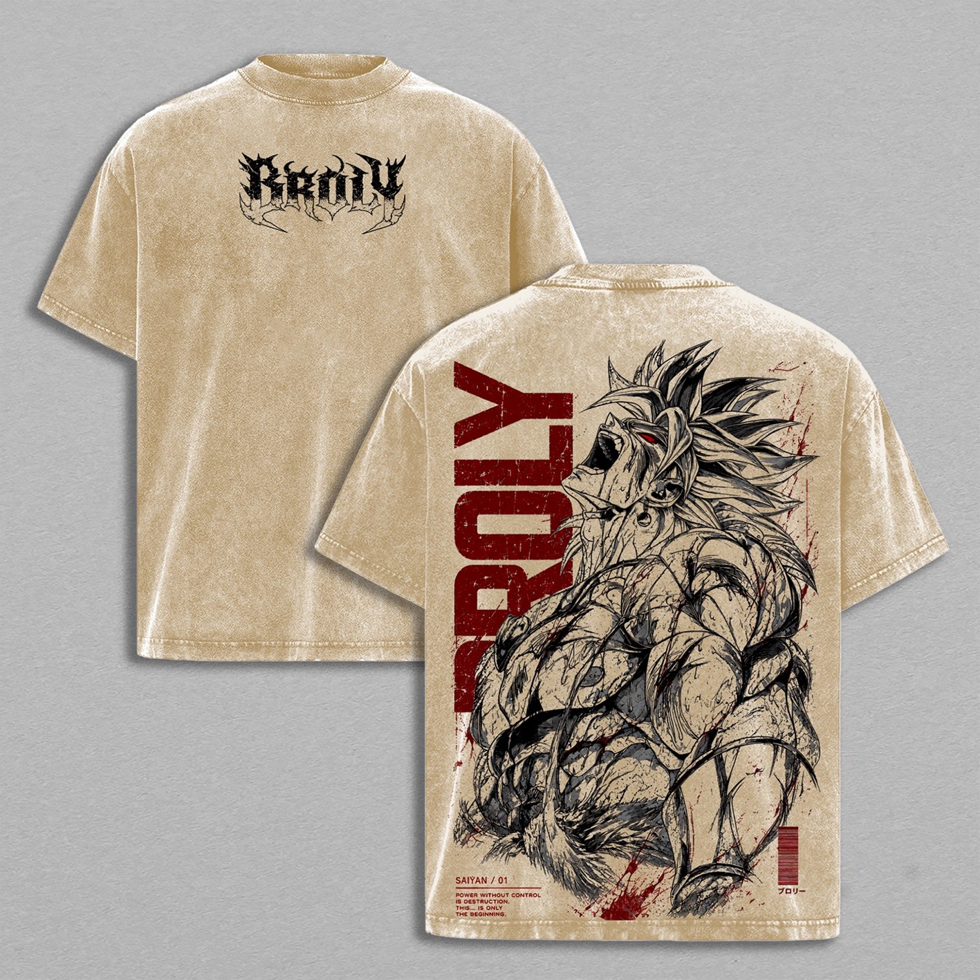 Broly Dragon Ball Vintage  Unisex Washed T-shirt/Crewneck/Hoodie