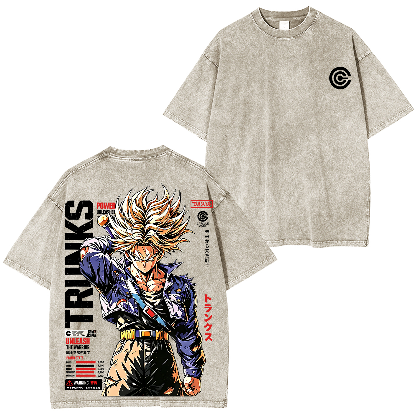 Future Trunks Dragon Ball Vintage Unisex  Washed T-Shirt