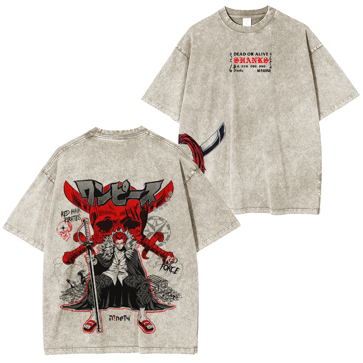 Akagami no Shanks - Kaos Anime Manga One Piece Vintage washed T-shirt/Crewneck/Hoodie