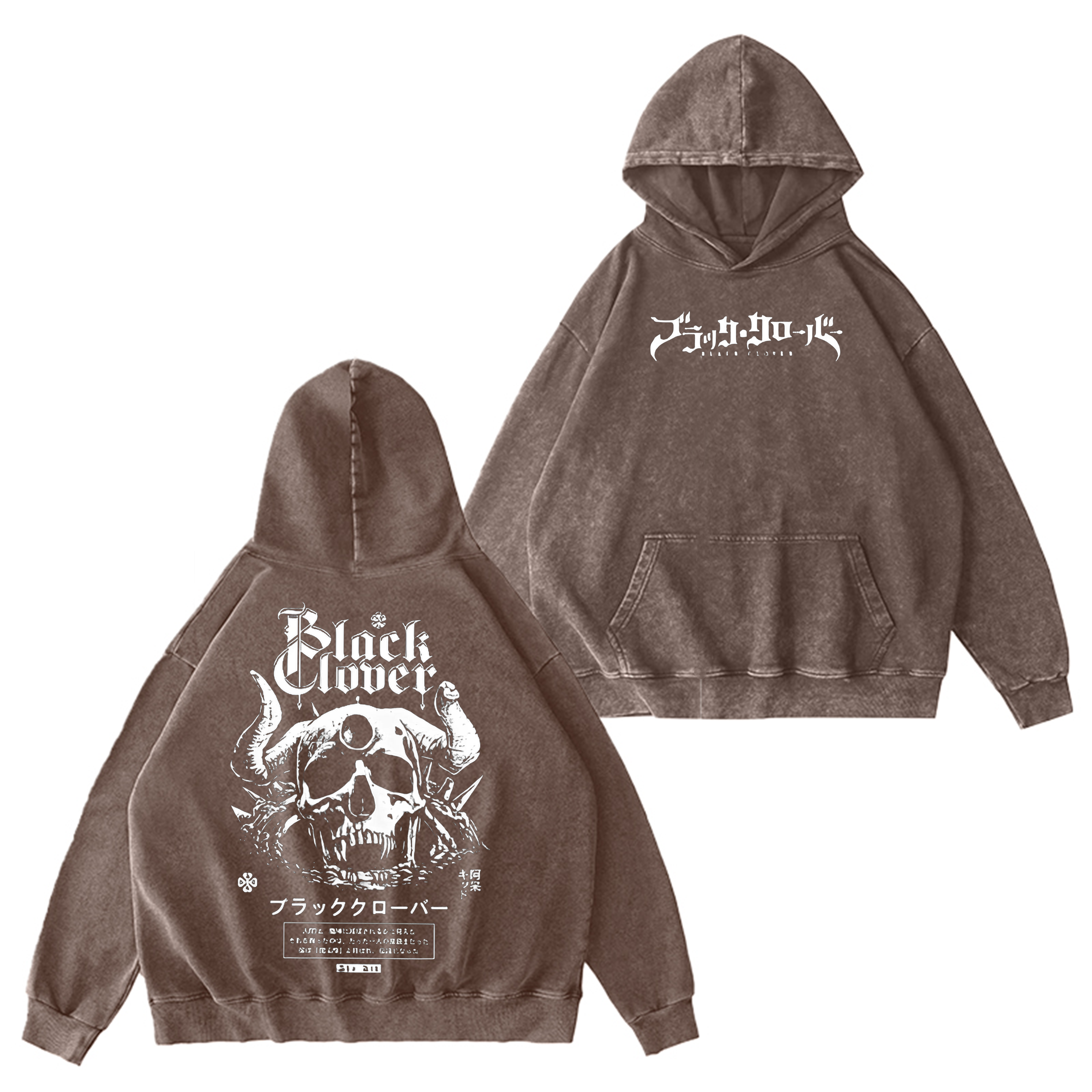 Black Clover Washed Hoodies