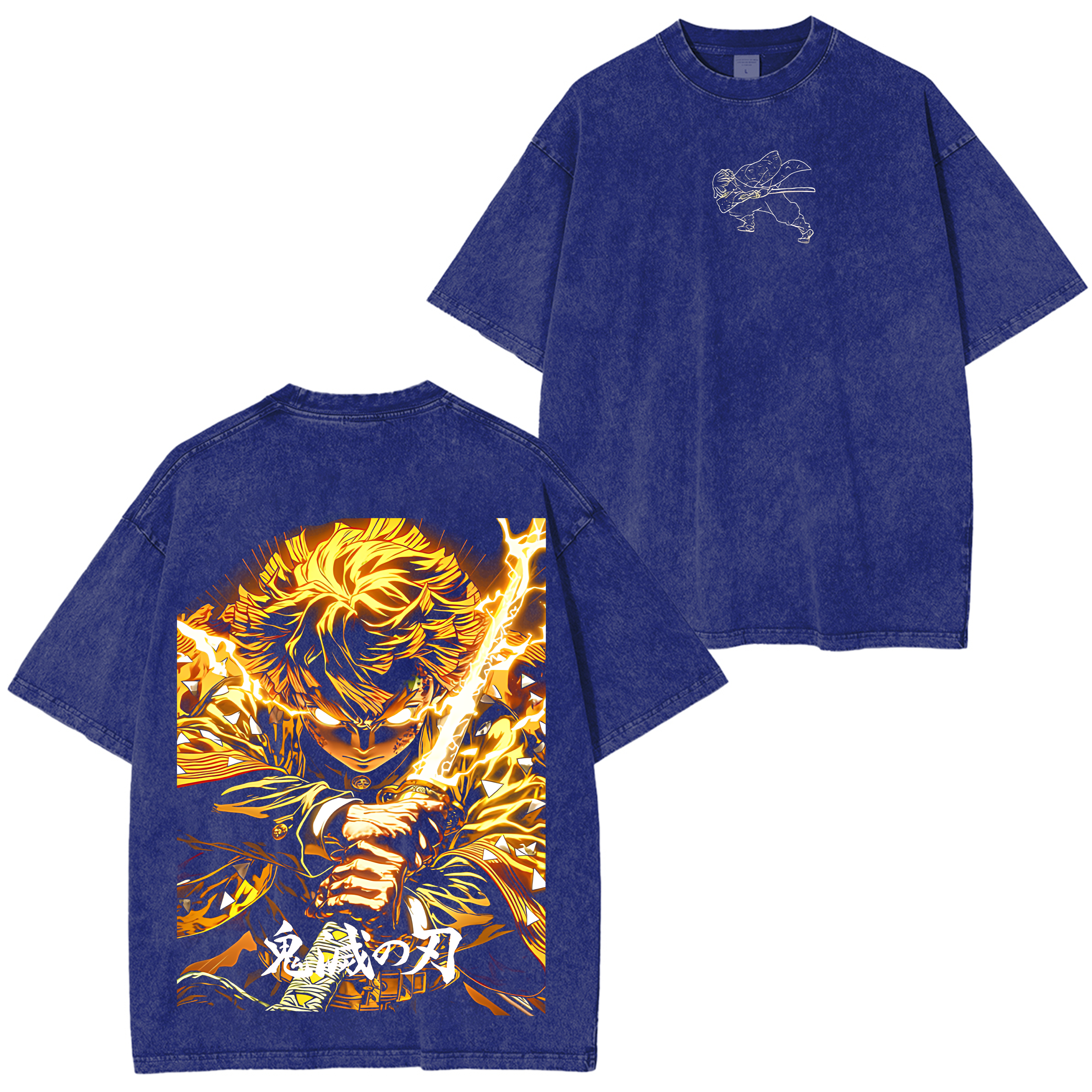 Demon Slayer Zenitsu Agatsuma Anime Unisex Washed T-Shirt