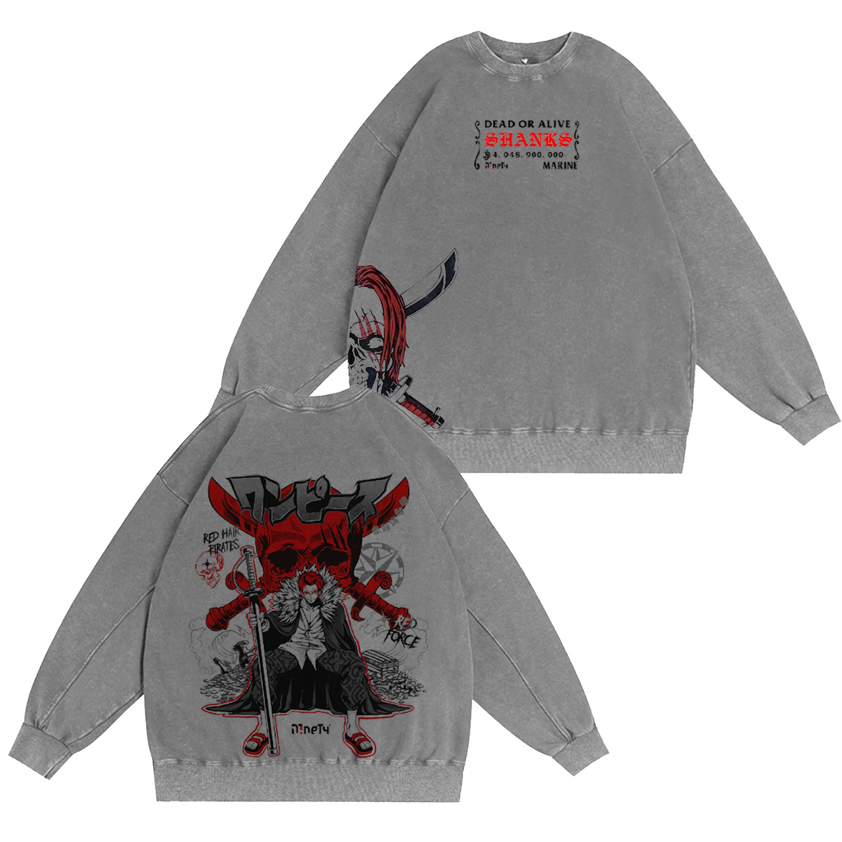 Akagami no Shanks - Kaos Anime Manga One Piece Vintage washed T-shirt/Crewneck/Hoodie