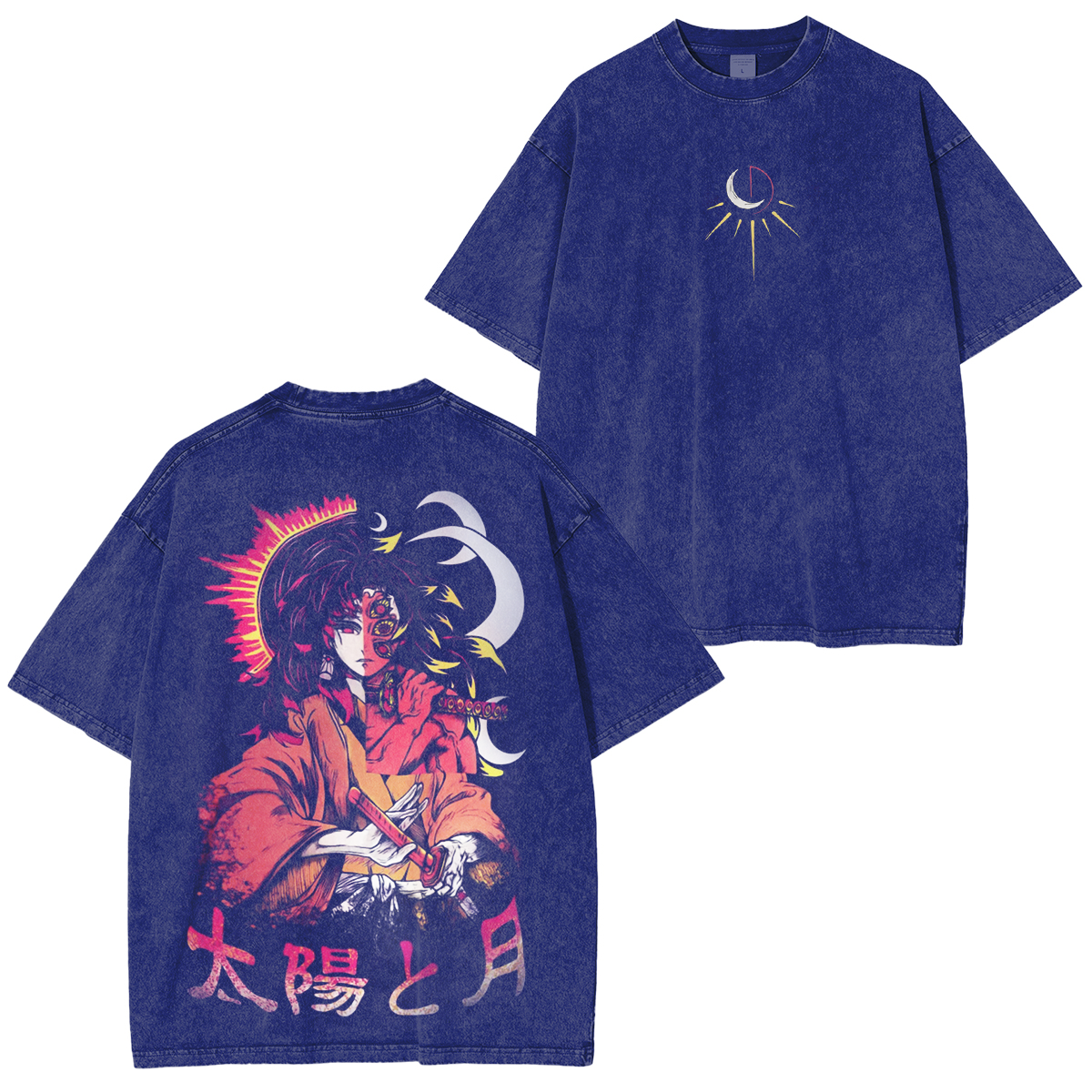 Maglietta Demon Slayer Yoriichi Tsugikuni Hinokami Kagura  Vintage Oversized T-Shirt